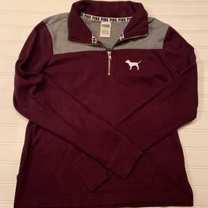 VS PINK maroon quarter zip